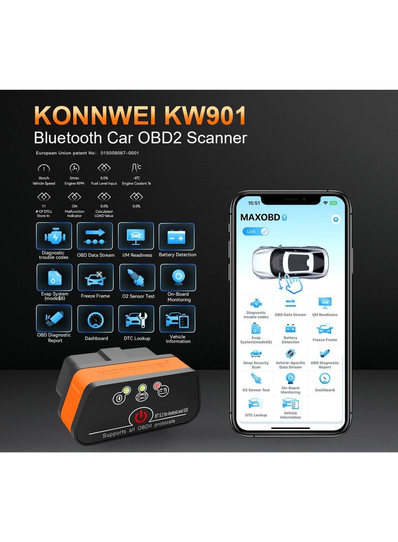 Konnwei أداة تشخيص السيارات القوية OBD II - Image 2